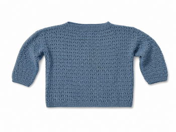 Pull laine ajouré, fille, 3 ans. Tricoté main. 