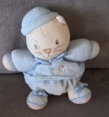 Doudou peluche boule  chat bleu - Enfant - Kaloo