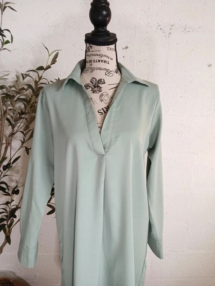 🌿 Robe chemise vert d’eau SHEIN – Taille M – Très bon état - photo numéro 2