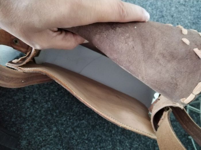 Sac à main en cuir bi couleur cousu à la main - photo numéro 6