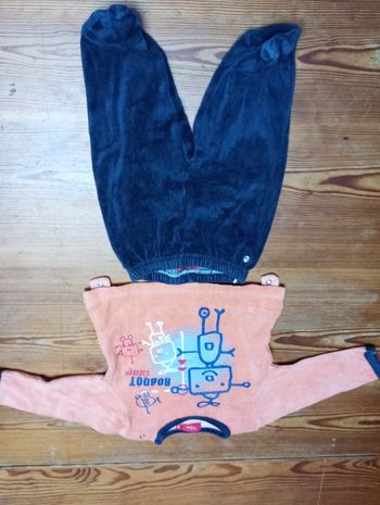 pyjama velours 2 pièces, Tissaia, 9 mois