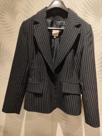 Veste blazer cintré La city made in France rayée vintage taille 3 40