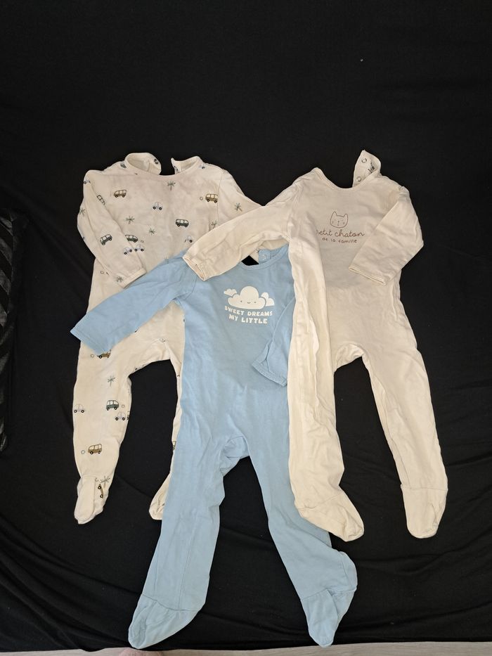 Lot 3 Pyjamas grenouillères légères - photo numéro 2