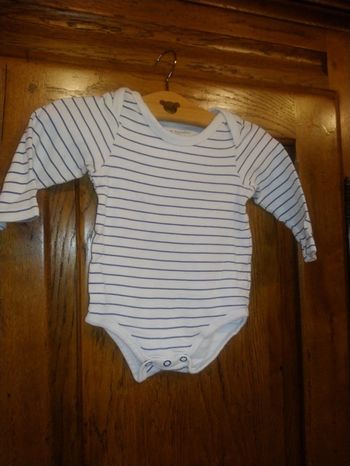 Joli body marinière Pat et Ripaton manches longues taille 12 mois