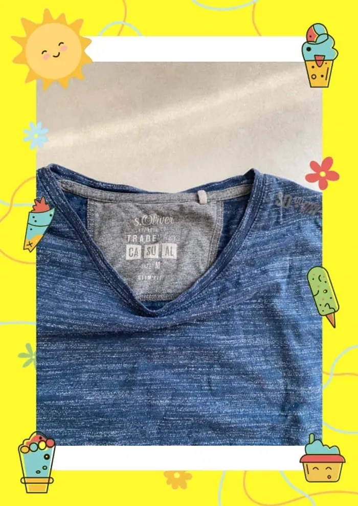 T shirt marine blanc - photo numéro 2