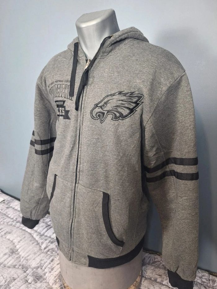 Veste epaisse à capuche nfl réversible homme / vert et gris taille L / brodé 244 - photo numéro 15