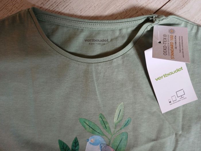 T shirt vert en 8 ans  pour fille - photo numéro 3