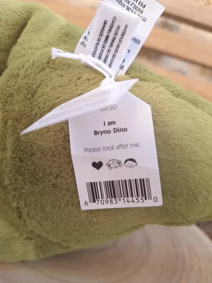 beautiful green Bryno Dino nwt jellycat - photo numéro 9
