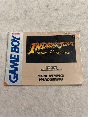 Notice Nintendo Game Boy - Indiana Jones Et La Dernière Croisade - Bon État