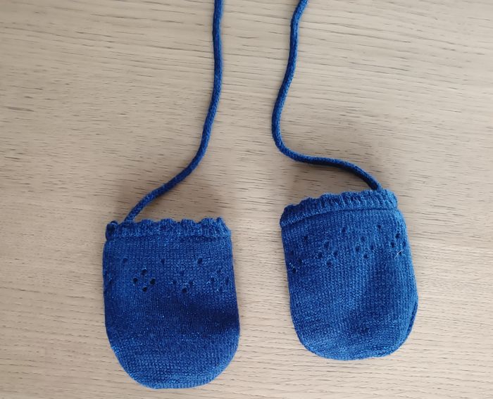 Ensemble bonnet + moufles Sergent Major doublé polaire taille 1 40 cm bleu marine pailleté fille - photo numéro 8