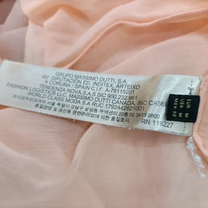 Blouse Massimo Dutti pêche en coton et soie, coupe ample fluide, taille M A1199 - photo numéro 6