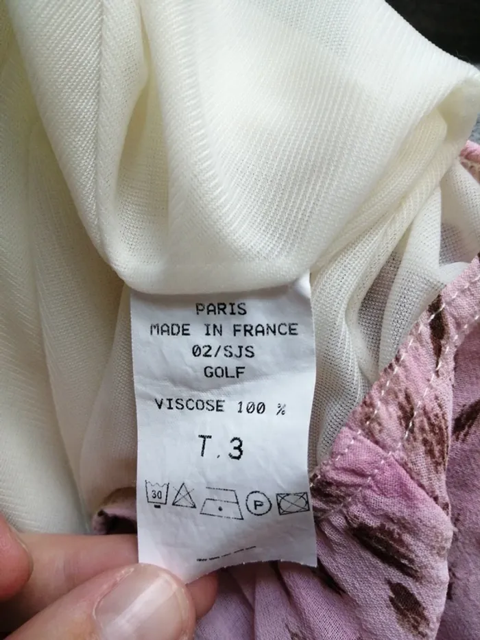 Jupe vintage rose pâle motifs tâches / renatto bene paris / (L) - photo numéro 7