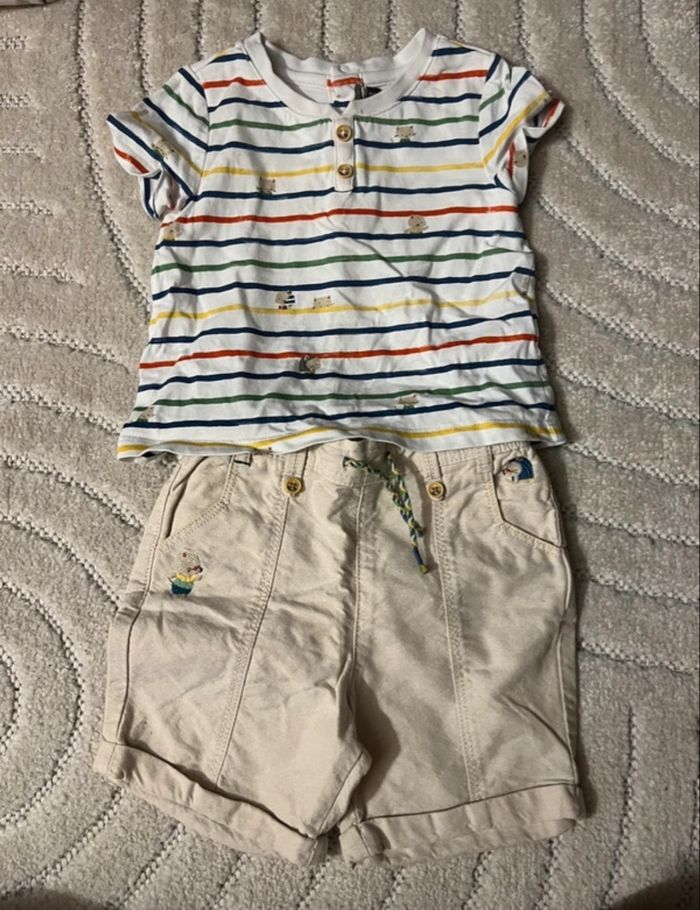 Ensemble : body/t-shirt mc + short T18mois - photo numéro 3