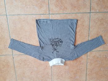 Sous pull garçon 5 ans Blanc rayé noir Cyclo Vroom