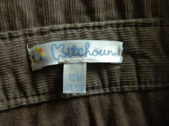 Salopette T 12 mois "Kitchoun" en velours - photo numéro 4