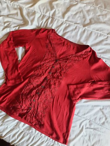 Blouse rouge manches longues T38