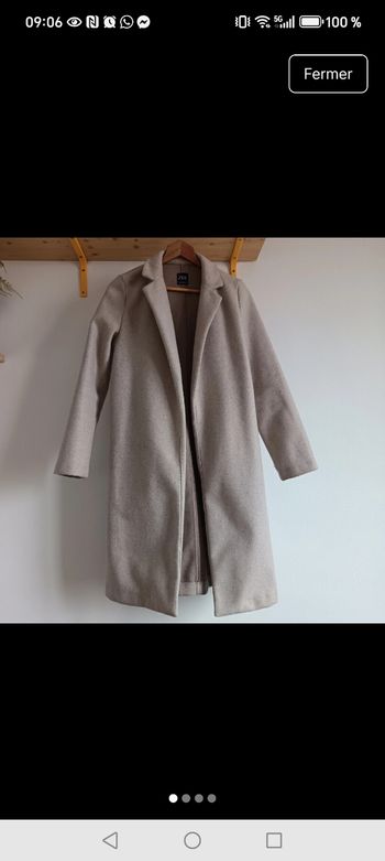 Manteau hiver long crème