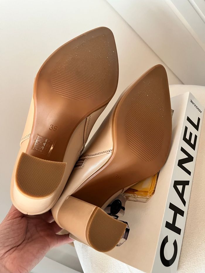 Cuissardes simili cuir abricot nude T39 Jean Industry TBE 👢 - photo numéro 2