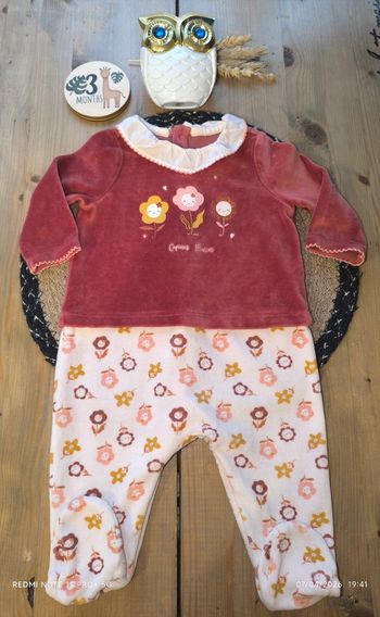 Pyjama velours 3 mois sergent major 