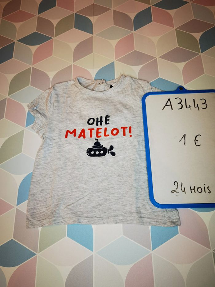 A3443 - tee-shirt garçon 24 mois - photo numéro 3