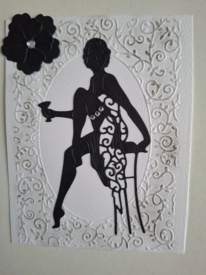 Carte simple, femme art déco