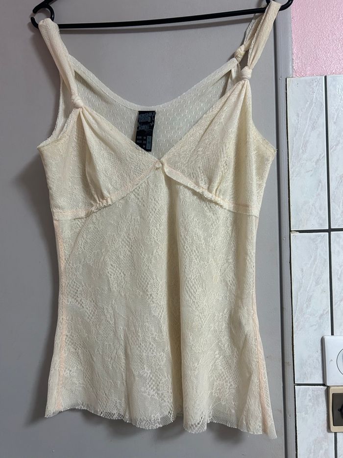 débardeur bershka crème - photo numéro 2