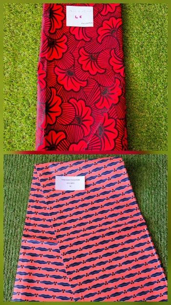 Lot de 2 coupons de wax/ 1m sur 1m15 chacun