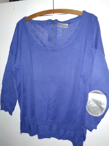 Haut bleu coudes originals