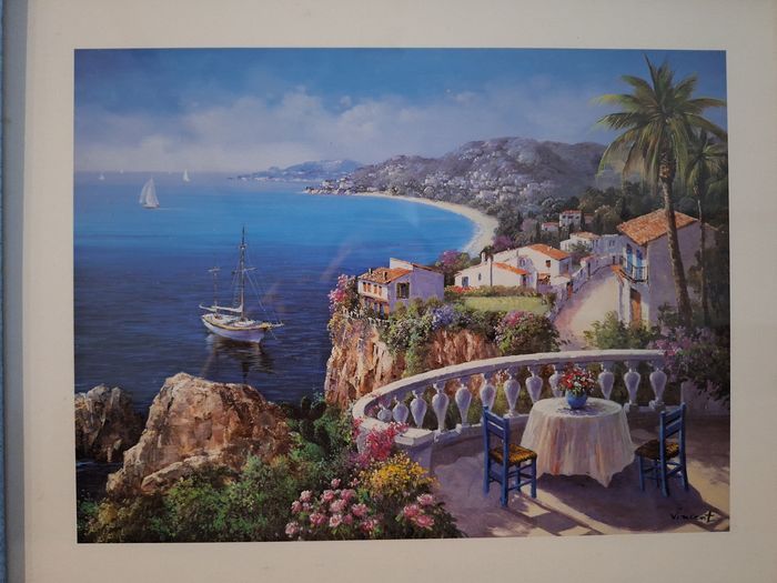 Cadre paysage méditerranéen 33,5 x 27,5 cm - photo numéro 2