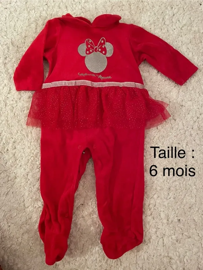 Lot de trois pyjamas de Noël fille - 6 mois - photo numéro 2