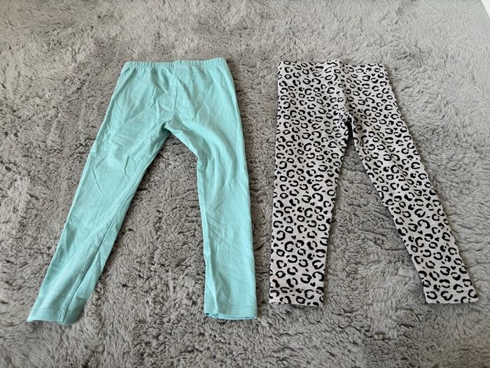 Lot 2 legging bleu et léopard - photo numéro 2