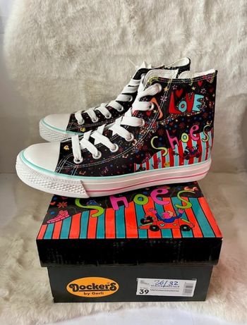 Baskets montantes noires et multi couleurs Dockers pointure 39