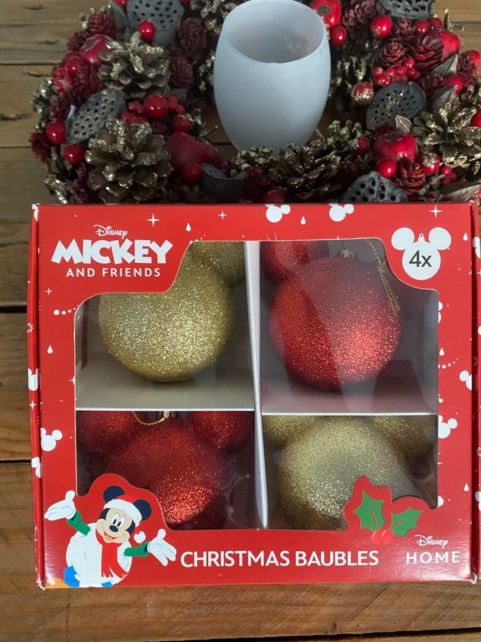 Lot 12 boules de Noël Disney Mickey neuf etiquetté - photo numéro 2