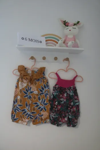 Lot barboteuses été fille 6 mois