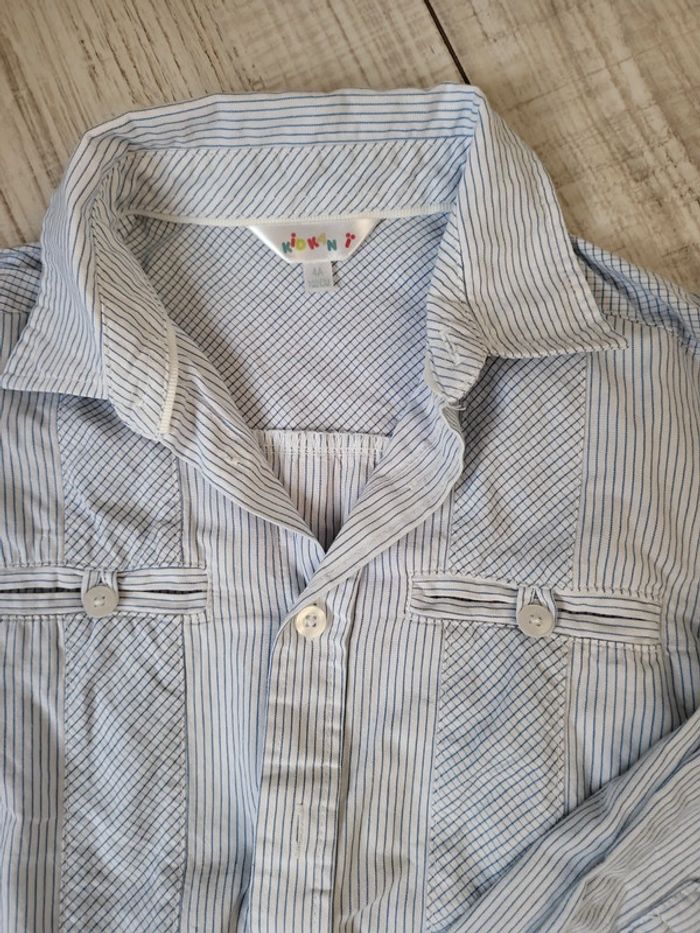 Chemise avec cravate garçon 4 ans kid kanaï peu portée - photo numéro 3
