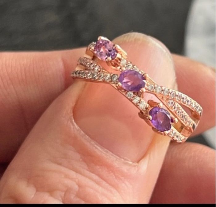 Élégance Discrète : Bague Ajustable Améthyste & Acier Inoxydable - photo numéro 5