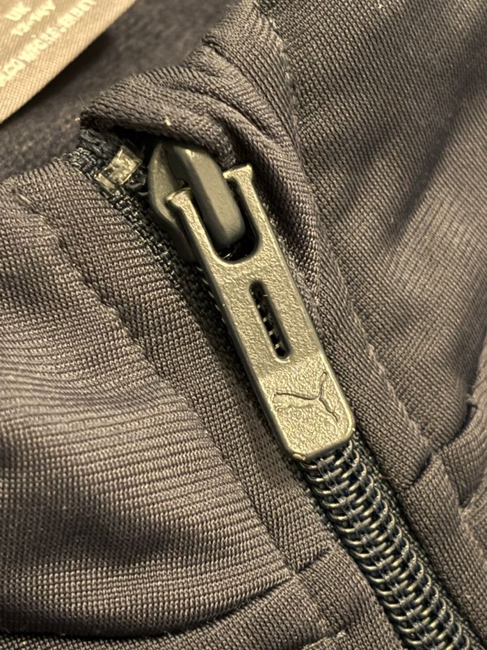 gilet zippé sans capuche puma taille 13-14 ans bleu marine et blanc avec poches - photo numéro 5