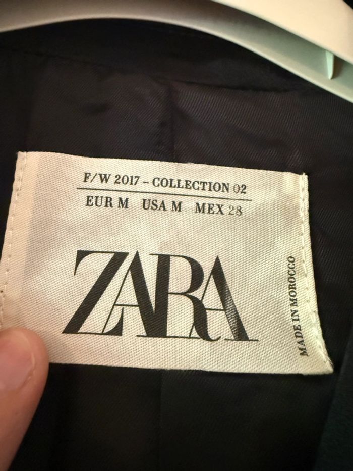 Veste longue noire à rayures Zara - photo numéro 4