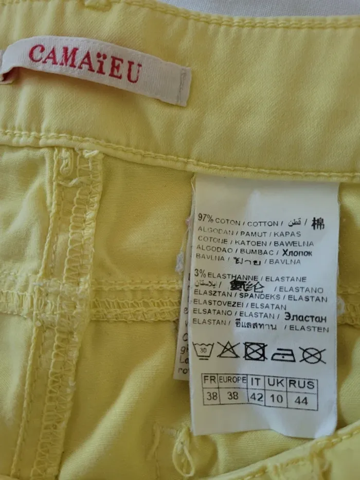 Pantalon Camaïeu jaune et blanc - photo numéro 4