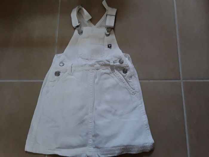 Robe salopette jeans blanc fille 4 ans TEX TBE