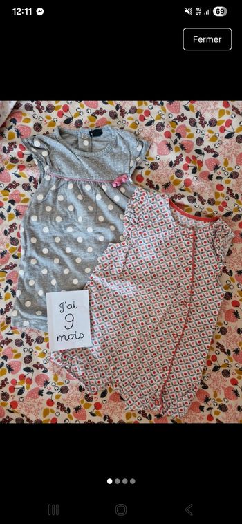 Barboteuses bébé fille 9 mois