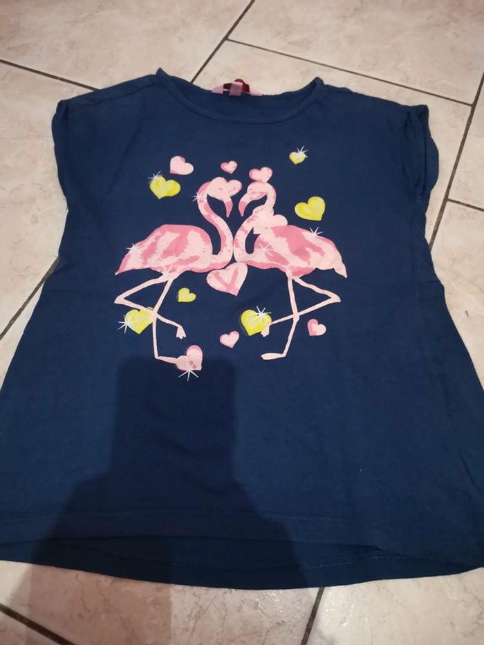 T-shirt flamant rose Ovs 7 ans fille