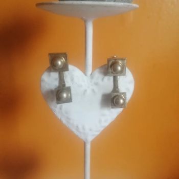 🌸Boucles d'oreilles Laiton doré tige et boules "Alternative" Neuves 🌸