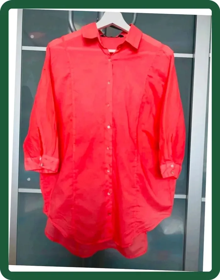 Superbe chemise été Oversize couleur Corail T/M - photo numéro 2
