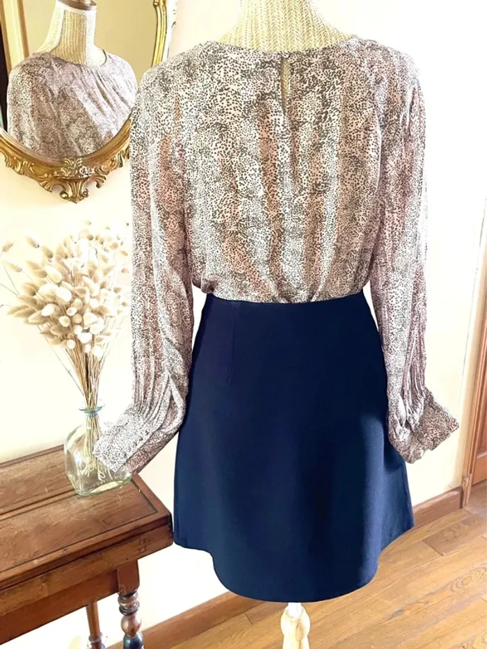 Sublime blouse manche longue fluide mango taille XL rose à motif - photo numéro 19