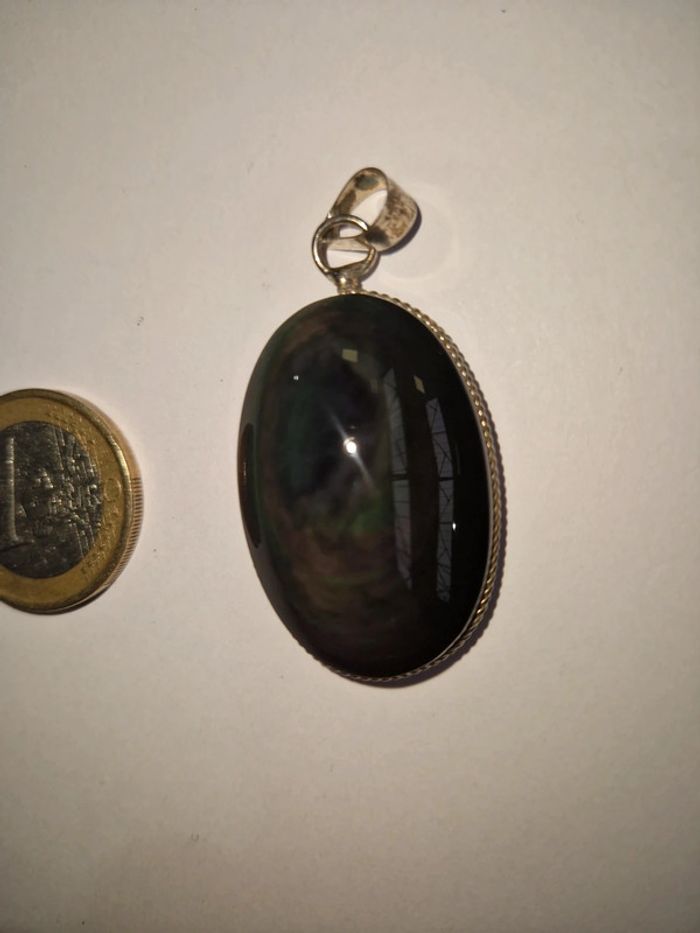 Pendentif obsidienne œil celeste Mexique - photo numéro 5