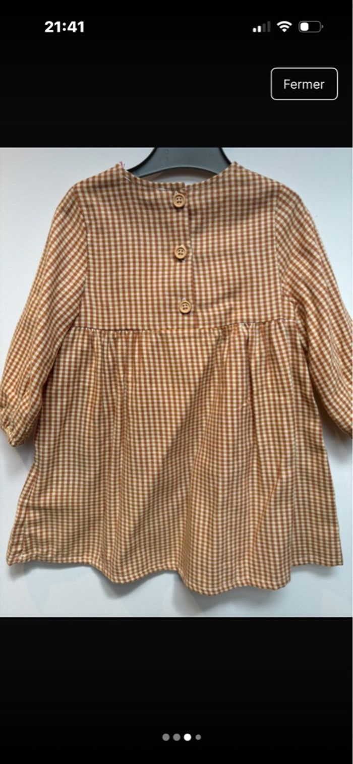 Robe vichy orange Cyrillus neuve - photo numéro 3