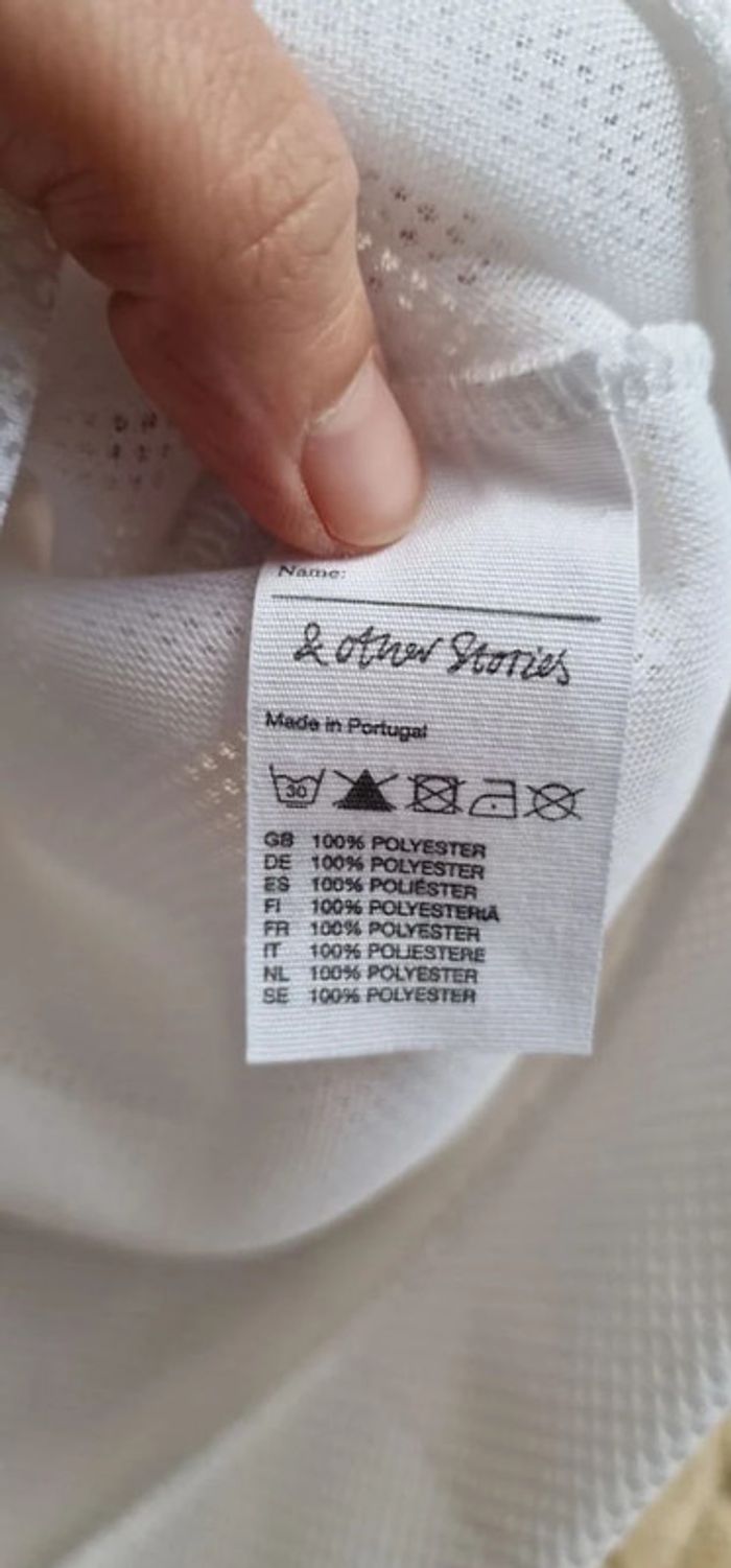 Top blanc & Other Stories manches longues transparent taille 34 - photo numéro 3