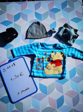 D1118 - tee shirt garçon 1 mois