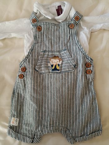 Ensemble salopette body 3 mois